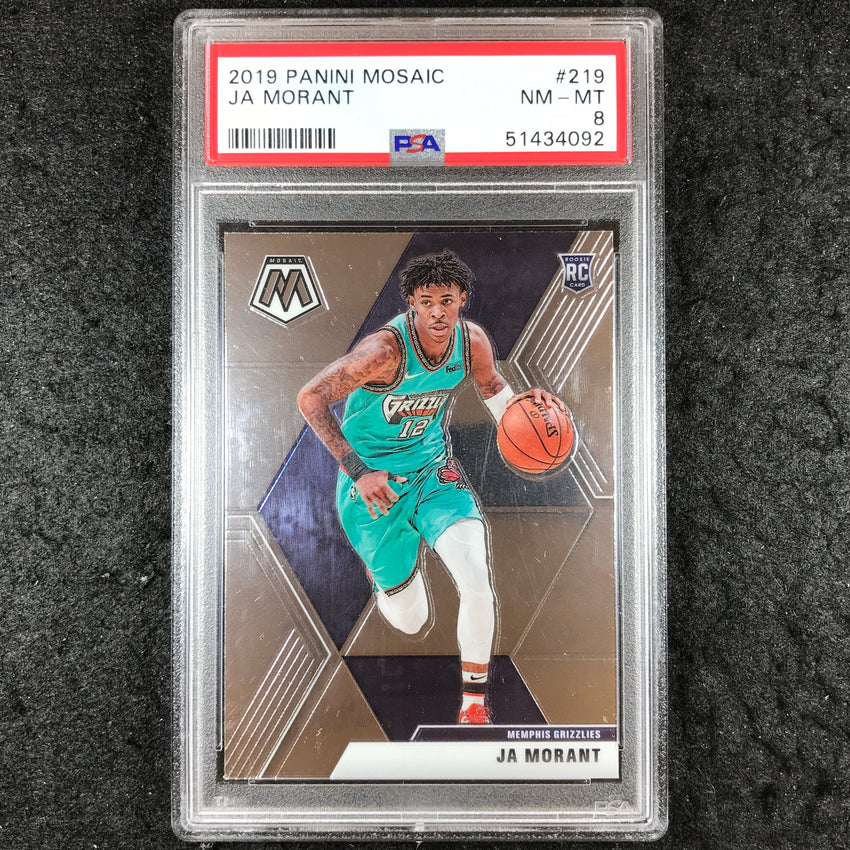 2019 Panini Mosaic JA MORANT Rookie Base #219 PSA 8 (092)