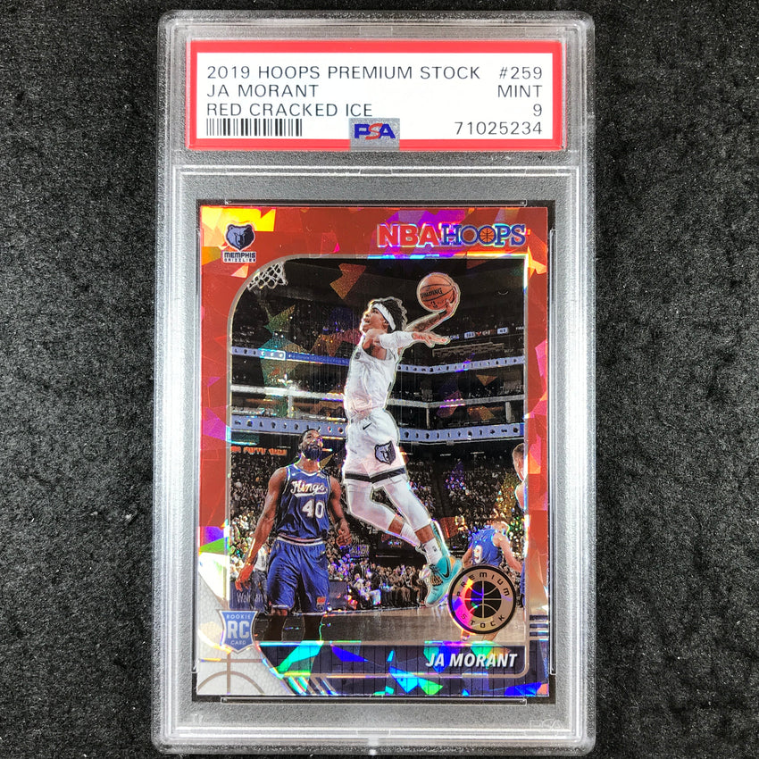 2019 Hoops Premium Stock JA MORANT Rookie Red Cracked Ice #259 PSA 9 (234)