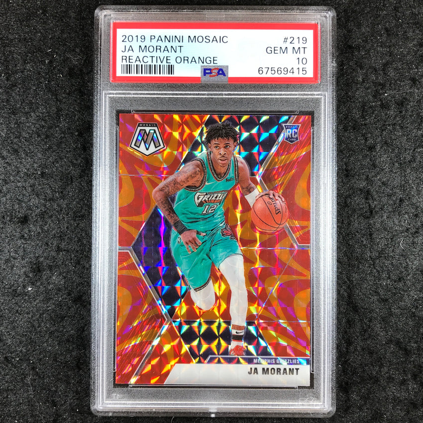 2019 Panini Mosaic JA MORANT Rookie Reactive Orange #219 PSA 10 (415)