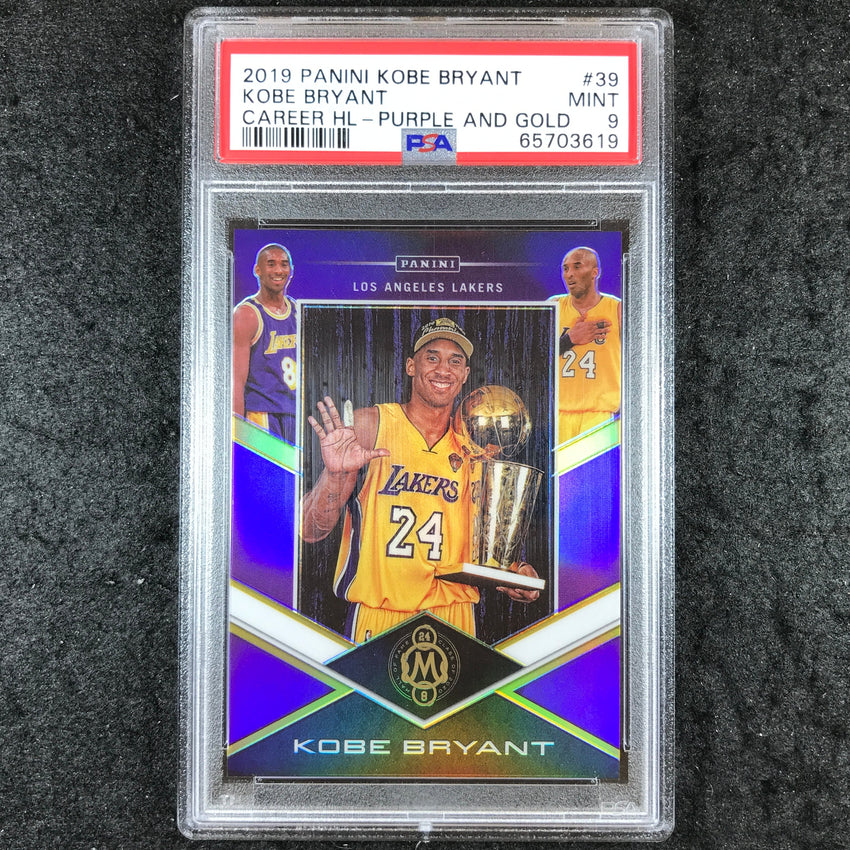 2019 Panini KOBE BRYANT Career Highlights Purple and Gold 8/20 #39 PSA 9 (619)