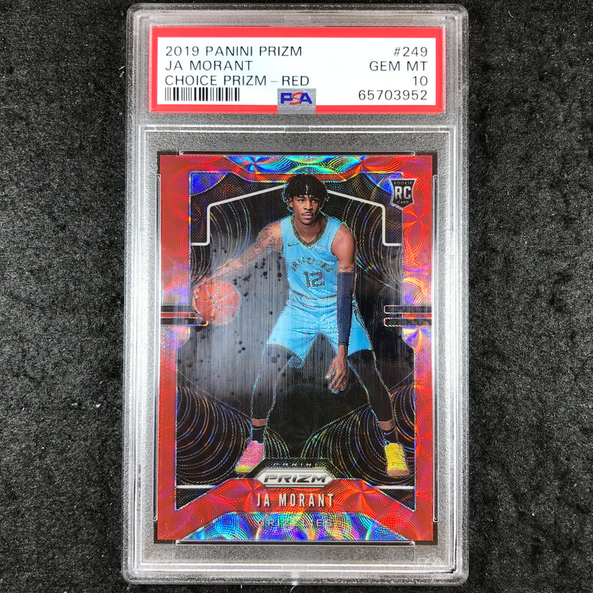 2019 Panini Prizm JA MORANT Rookie Choice Red 47/88 #249 PSA 10 (952)