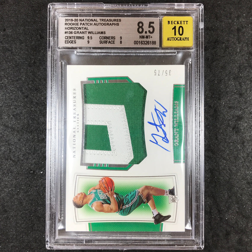 2019 National Treasures GRANT WILLIAMS Rookie Patch Auto 35/75 BGS 8.5/10 (188)