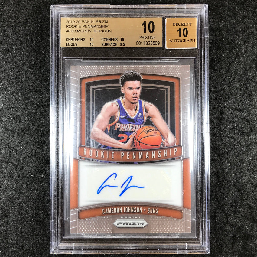 2019 Prizm CAMERON JOHNSON Rookie Penmanship Auto #8 BGS 10/10 Pristine (509)