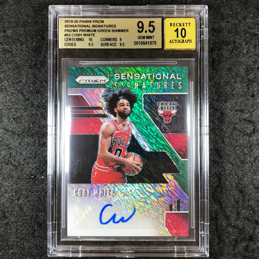 2019 Prizm COBY WHITE Rookie Sensational Auto Green 4/25 #53 BGS 9.5/10 (875)