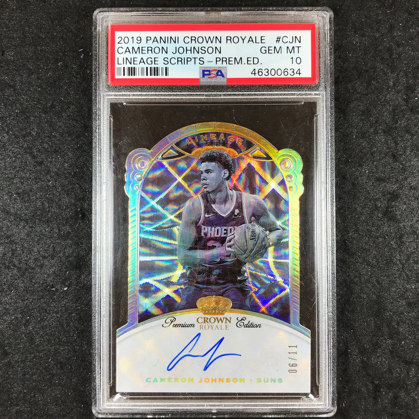 2019 Crown Royale CAMERON JOHNSON Lineage Scripts Auto Prem ED 6/11 PSA 10 (634)