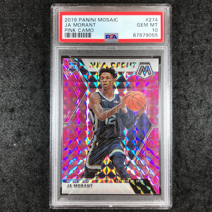 2019 Panini Mosaic JA MORANT Rookie NBA Debut Pink Camo #274 PSA 10 (055)