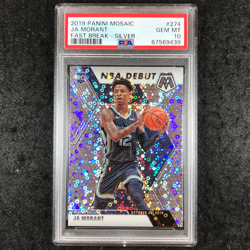 2019 Mosaic JA MORANT Rookie NBA Debut Fast Break Silver #274 PSA 10 (439)