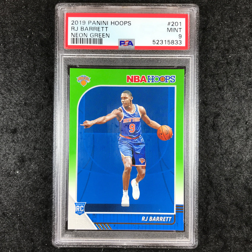 2019 Panini Hoops RJ BARRETT Rookie Neon Green #201 PSA 9 (833)