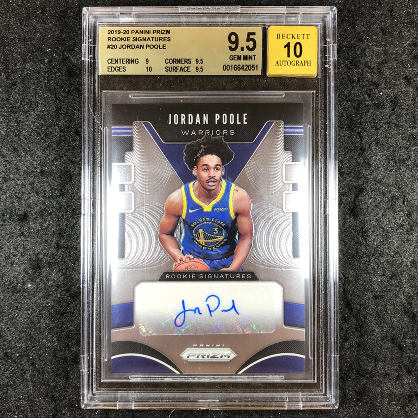 2019 Panini Prizm JORDAN POOLE Rookie Signatures Auto #20 BGS 9.5/10 (051)