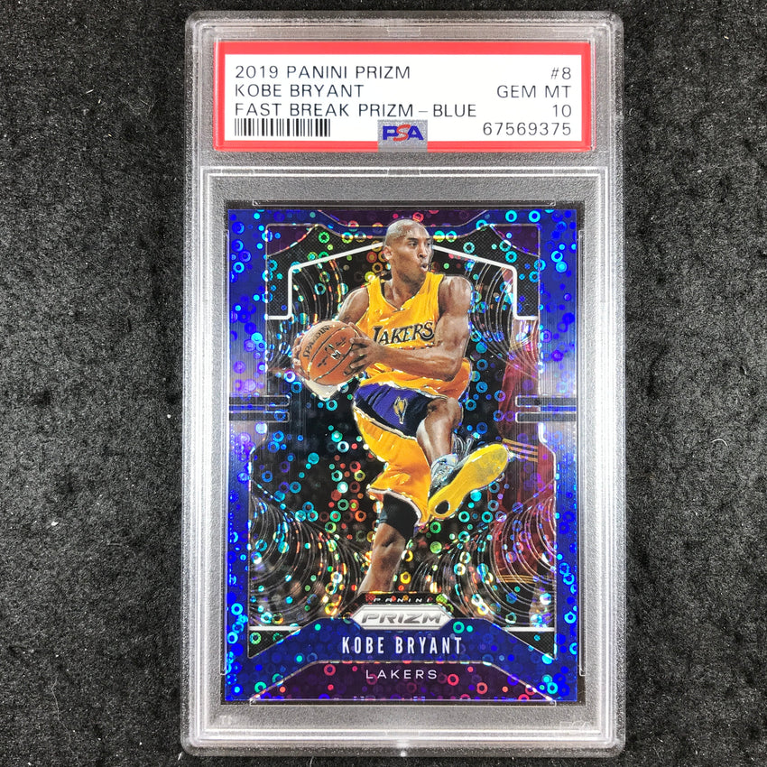 2019 Panini Prizm KOBE BRYANT Fast Break Blue 6/175 #8 PSA 10 (375)
