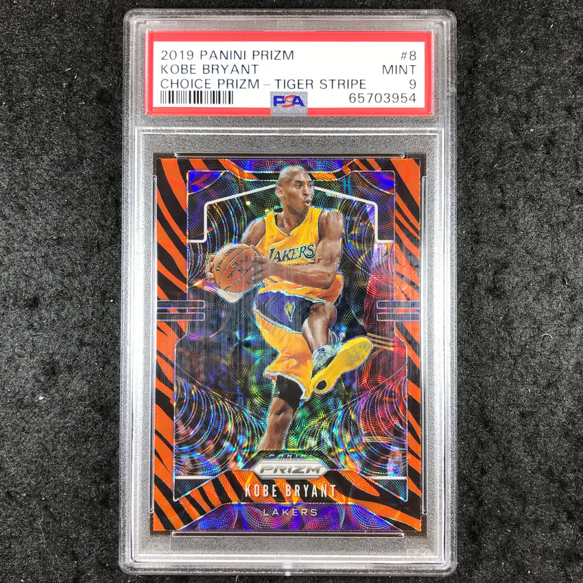 2019 Panini Prizm KOBE BRYANT Choice Tiger Stripe #8 PSA 9 (954)
