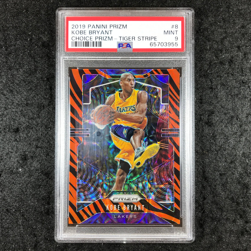 2019 Panini Prizm KOBE BRYANT Choice Tiger Stripe #8 PSA 9 (955)