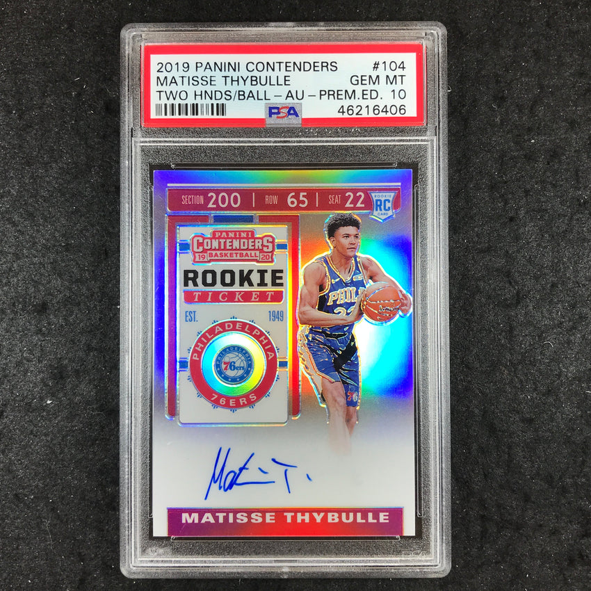 2019 Contenders MATISSE THYBULLE Rookie Ticket Auto Prem. Ed. #104 PSA 10 (406)