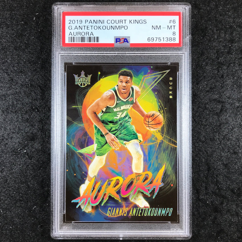 2019 Panini Court Kings GIANNIS ANTETOKOUNMPO Aurora #6 PSA 8 (388)