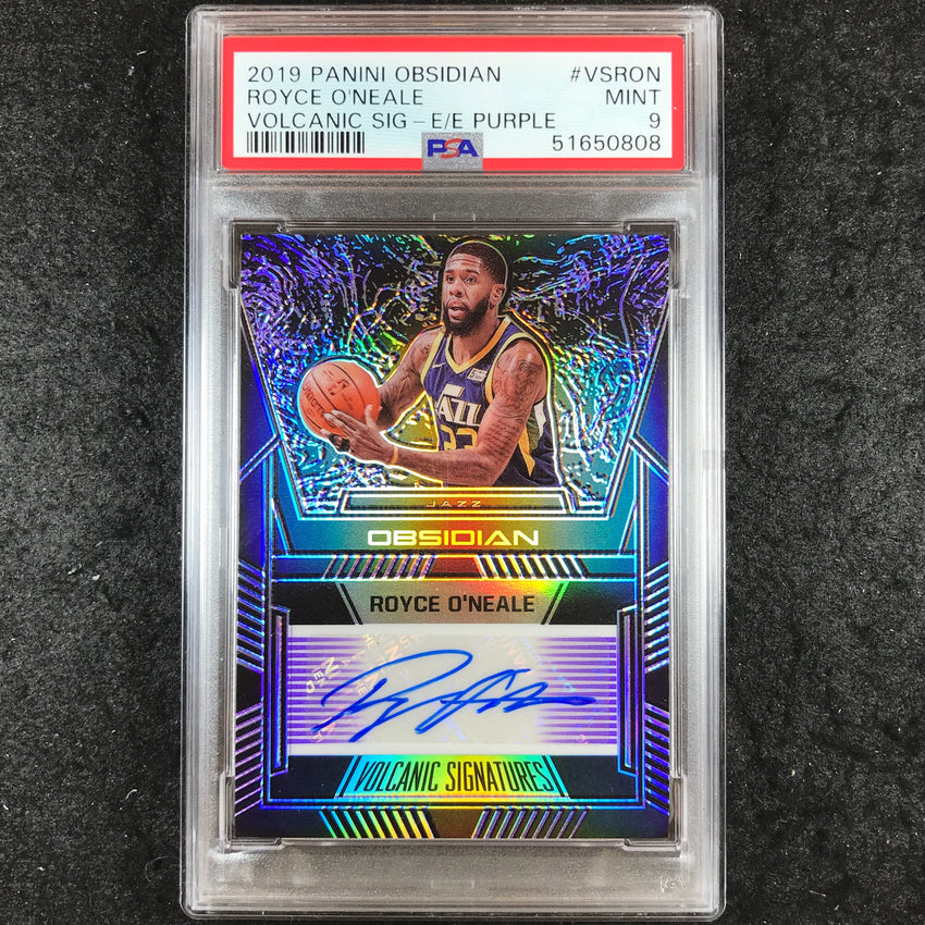 2019 Obsidian ROYCE O'NEALE Volcanic Auto E/E Purple 45/75 #VSRON PSA 9 (808)