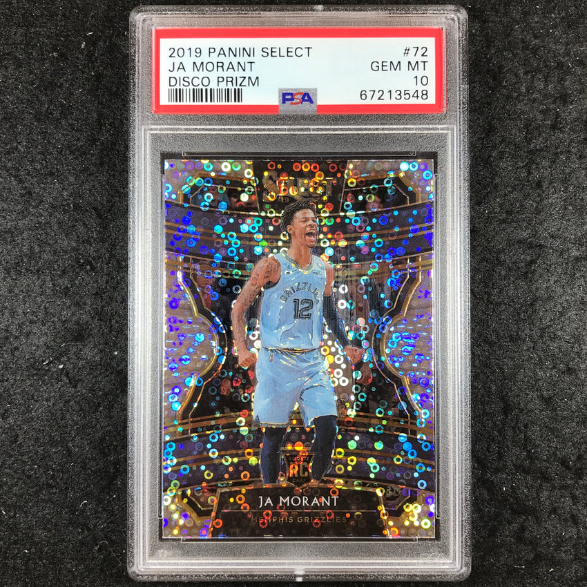 2019 Panini Select JA MORANT Rookie Concourse Disco Prizm #72 PSA 10 (548)