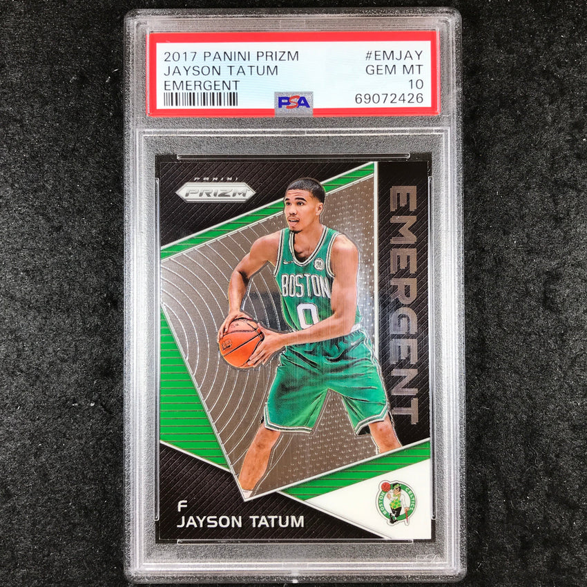 2017 Panini Prizm JAYSON TATUM Rookie Emergent #EMJAY PSA 10 (426)