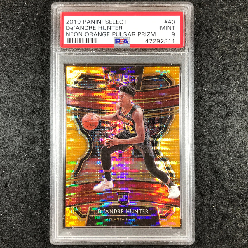 2019 Select DE'ANDRE HUNTER Rookie Neon Orange Pulsar 3/13 #40 PSA 9 (811)