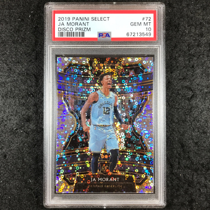 2019 Panini Select JA MORANT Rookie Concourse Disco Prizm #72 PSA 10 (549)