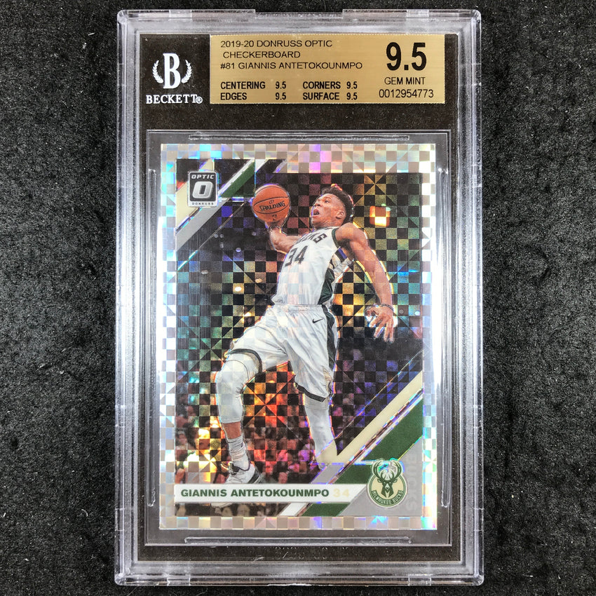 2019 Donruss Optic GIANNIS ANTETOKOUNMPO Checkerboard #81 BGS 9.5 (773)