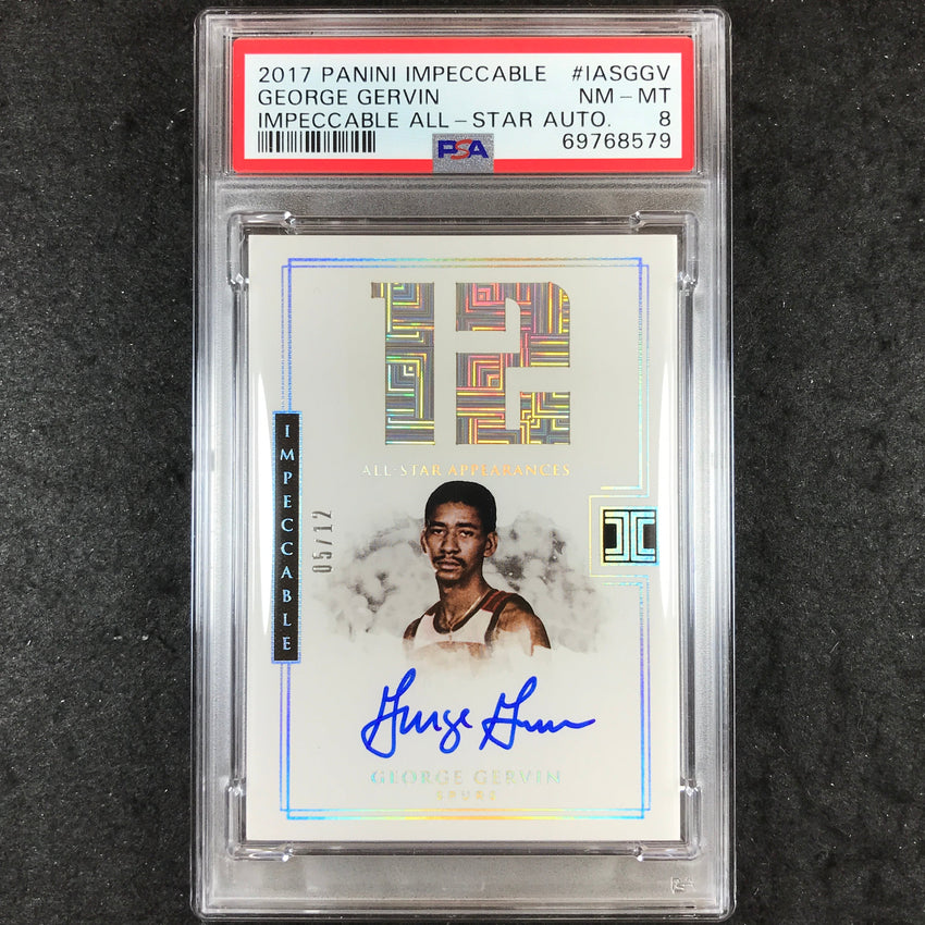 2017 Panini Impeccable GEORGE GERVIN All-Star Auto 5/12 #IASGGV PSA 8 (579)