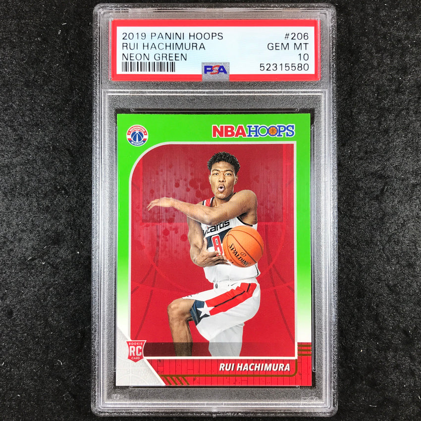 2019 Panini Hoops RUI HACHIMURA Neon Green #206 PSA 10 (580)