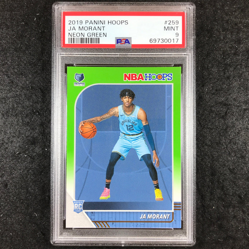 2019 Panini Hoops JA MORANT Rookie Neon Green #259 PSA 9 (017)