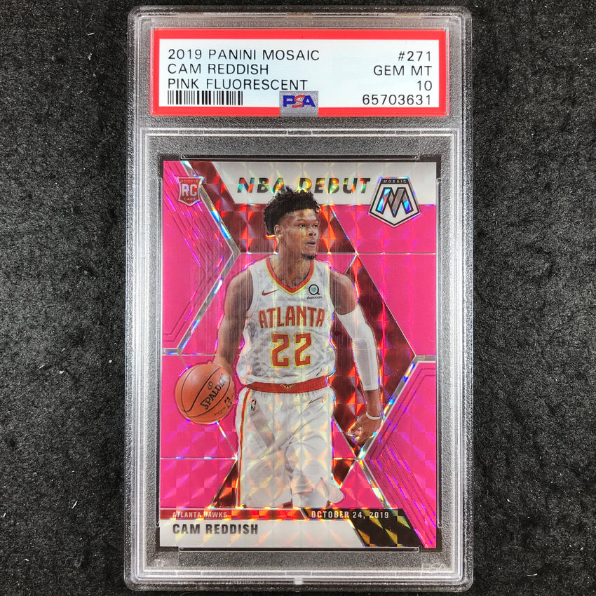 2019 Mosaic CAM REDDISH Rookie NBA Debut Pink Fluorescent 4/10 #271 PSA 10 (631)