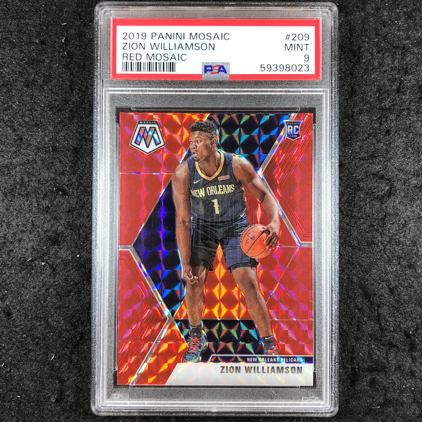 2019 Panini Mosaic ZION WILLIAMSON Rookie Red Mosaic #209 PSA 9 (023)