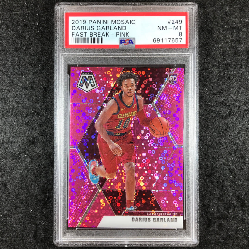 2019 Panini Mosaic DARIUS GARLAND Rookie Fast Break Pink 7/20 #249 PSA 8 (657)