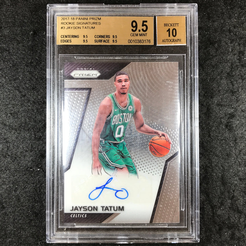 2017 Panini Prizm JAYSON TATUM Rookie Signatures Auto #3 BGS 9.5/10 (176)