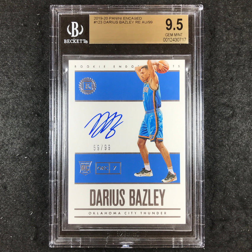 2019 Encased DARIUS BAZLEY Rookie Endorsements Auto 59/99 #123 BGS 9.5 (717)