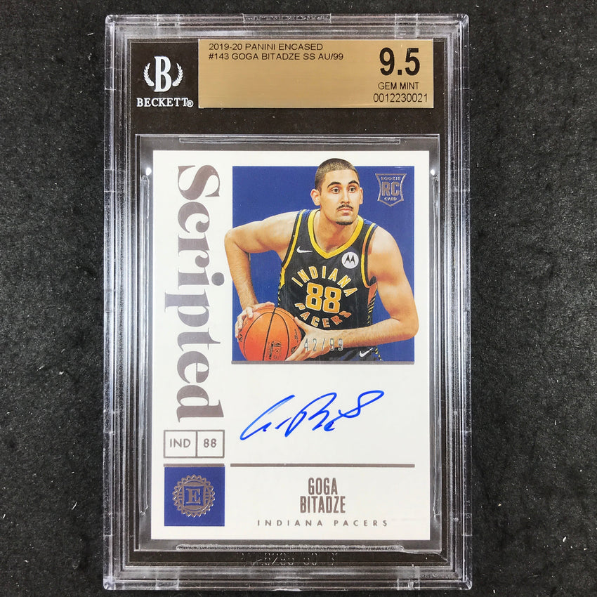 2019 Panini Encased GOGA BITADZE Rookie Scripted Auto 42/99 #143 BGS 9.5 (021)