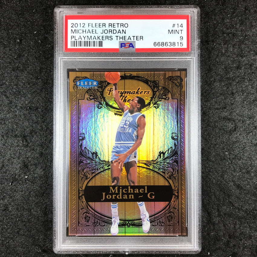 2012 Fleer Retro MICHAEL JORDAN Playmakers Theatre 70/100 #14 PSA 9 (815)