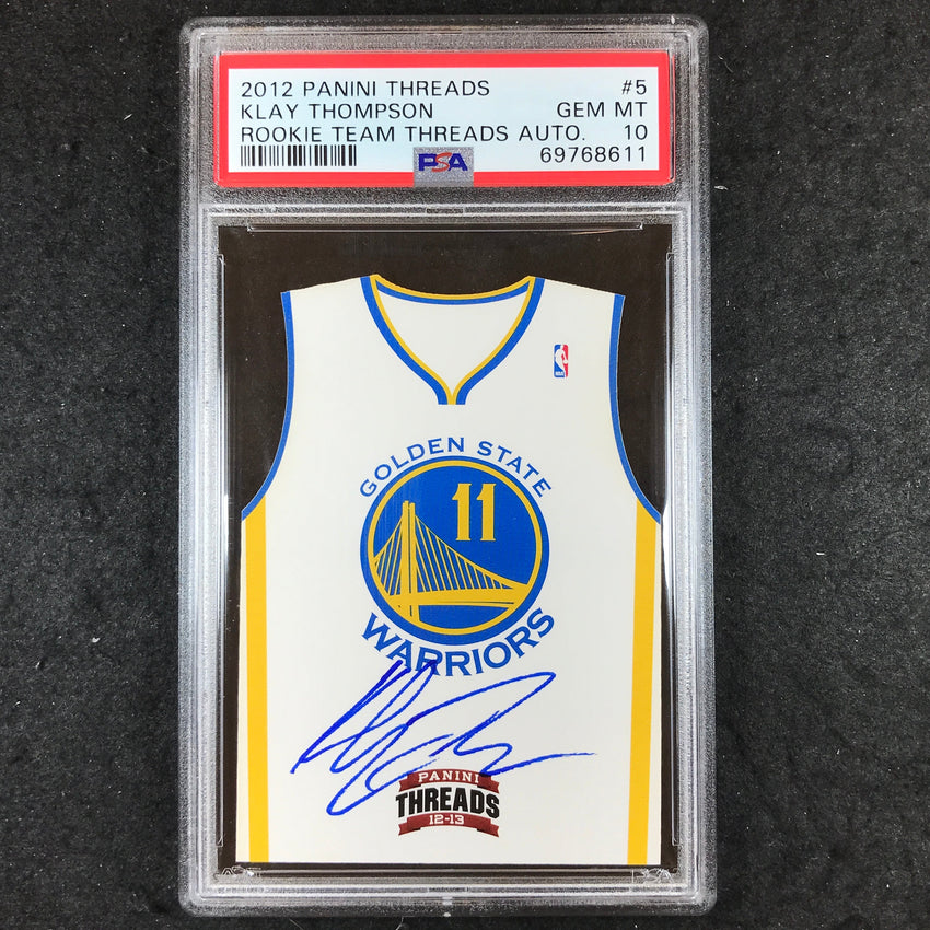 2012 Panini Threads KLAY THOMPSON Rookie Team Threads Auto #5 PSA 10 (611)