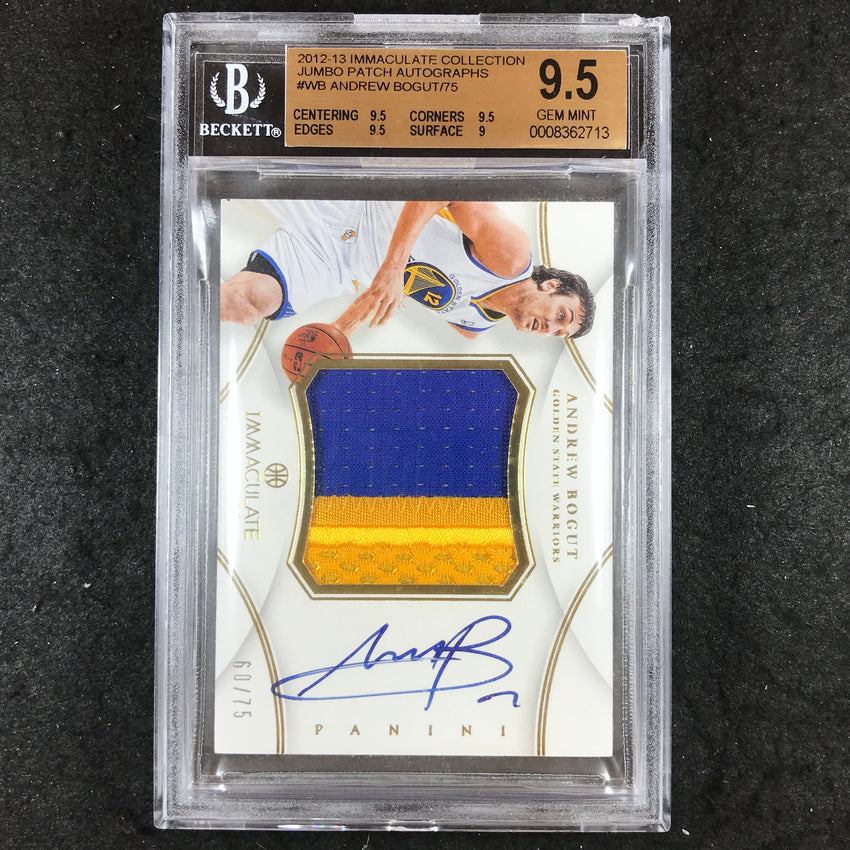 2012 Immaculate ANDREW BOGUT Jumbo Patch Auto 60/75 #AB BGS 9.5 (713)
