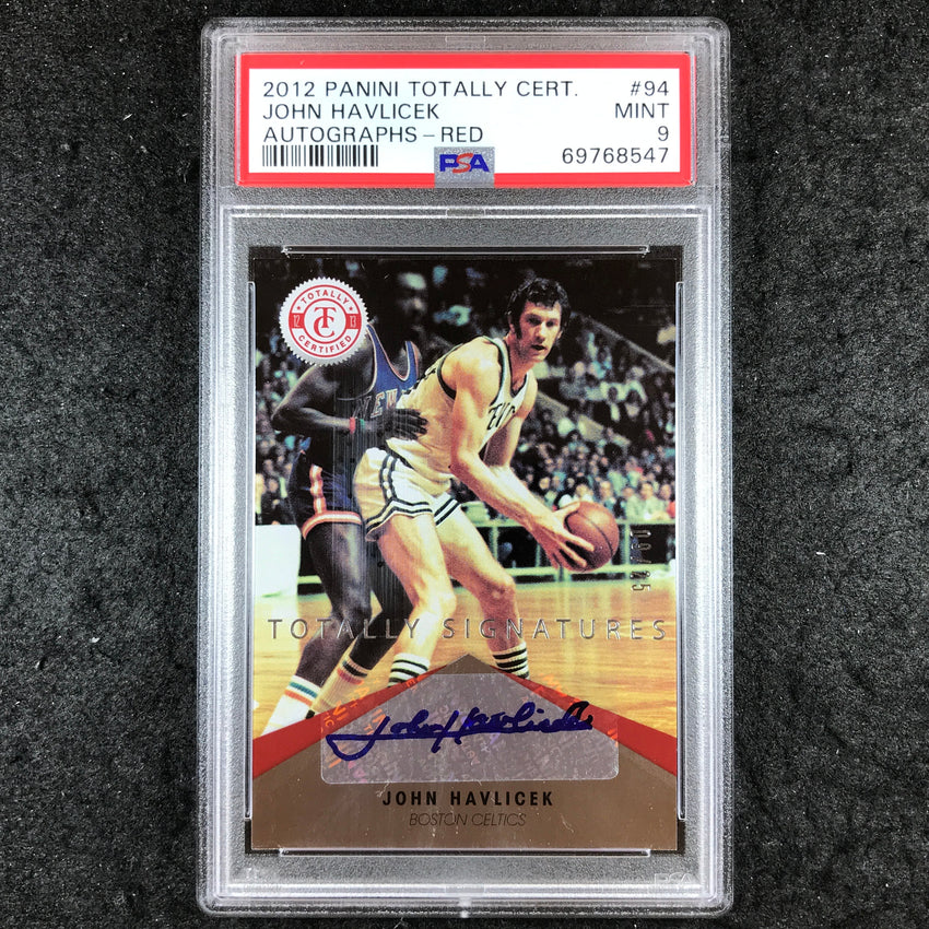 2012 Panini Totally Certified JOHN HAVLICEK Autographs Red 9/25 #94 PSA 9 (547)