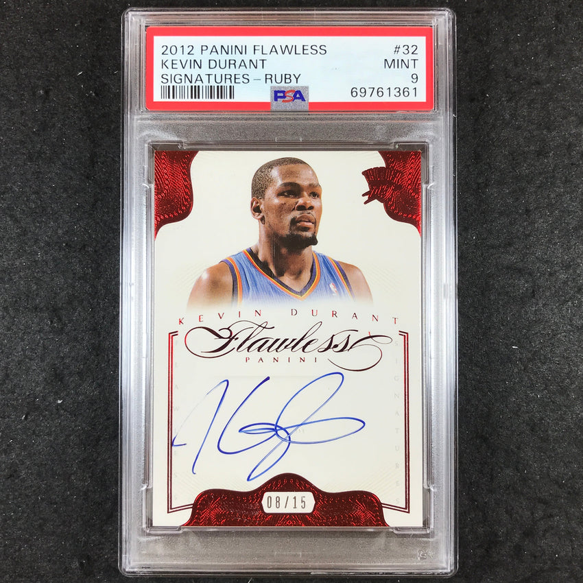 2012 Panini Flawless KEVIN DURANT Signatures Auto Ruby 8/15 #32 PSA 9 (361)