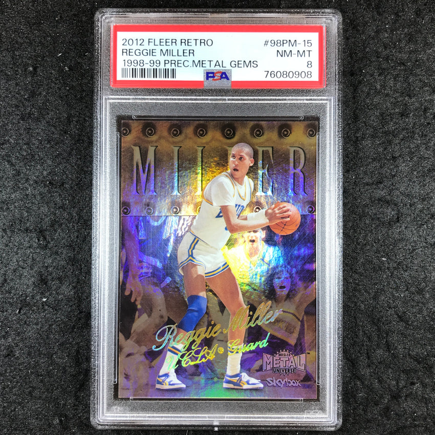 2012 Fleer Retro REGGIE MILLER 1998-99 Precious Metal Gems 40/50 PSA 8 (908)