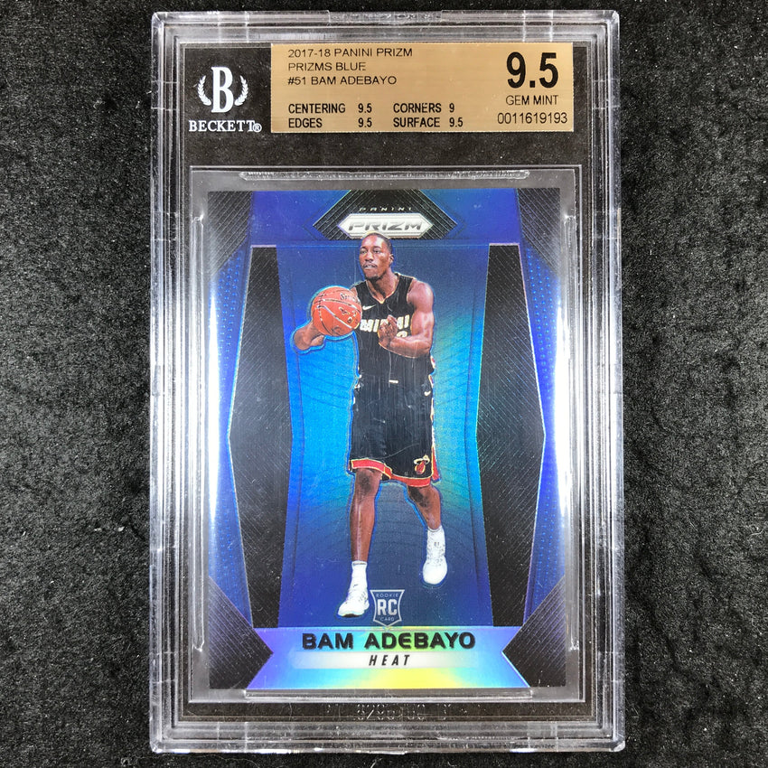 2017 Panini Prizm BAM ADEBAYO Blue Rookie 59/199 #51 BGS 9.5 (193)