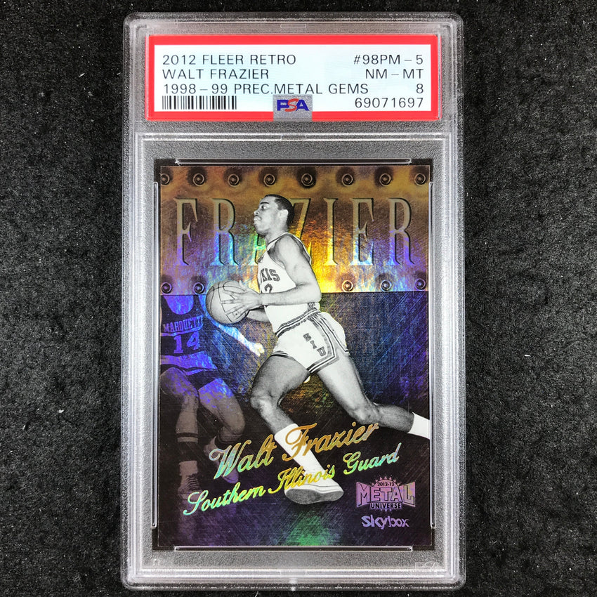 2012 Fleer Retro WALT FRAZIER 1998-99 Precious Metal Gems 43/50 PSA 8 (697)