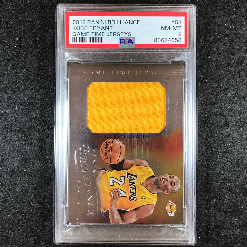 2012 Panini Brilliance KOBE BRYANT Game Time Jerseys #53 PSA 8 (658)