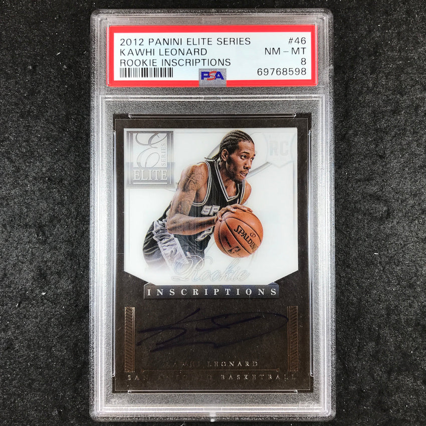 2012 Panini Elite Series KAWHI LEONARD Rookie Inscriptions #46 PSA 8 (598)