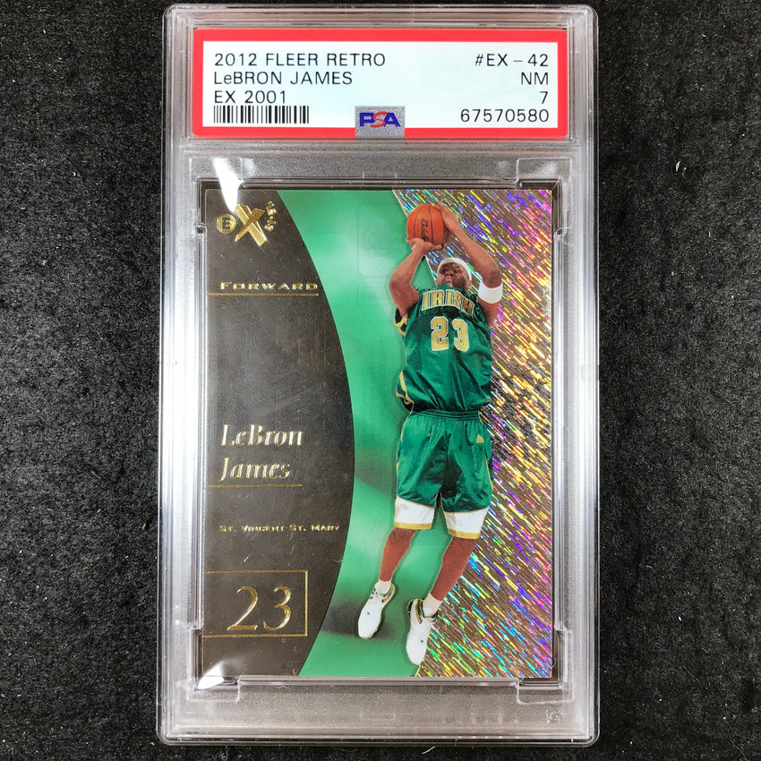 2012 Fleer Retro LEBRON JAMES Ex 2001 #EX-42 PSA 7 (580)