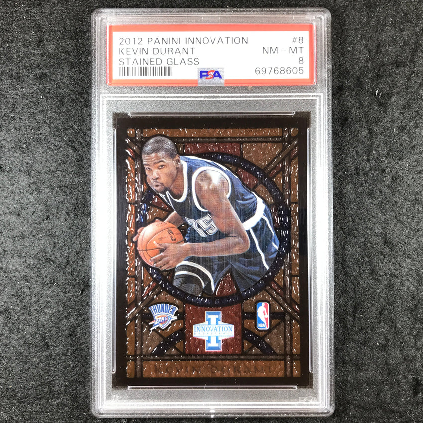 2012 Panini Innovation KEVIN DURANT Stained Glass #8 PSA 8 (605)