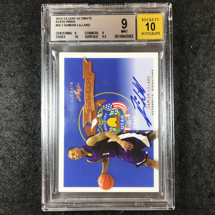 2012 Leaf Ultimate DAMIAN LILLARD State Pride Auto #DL1 BGS 9/10 (062)