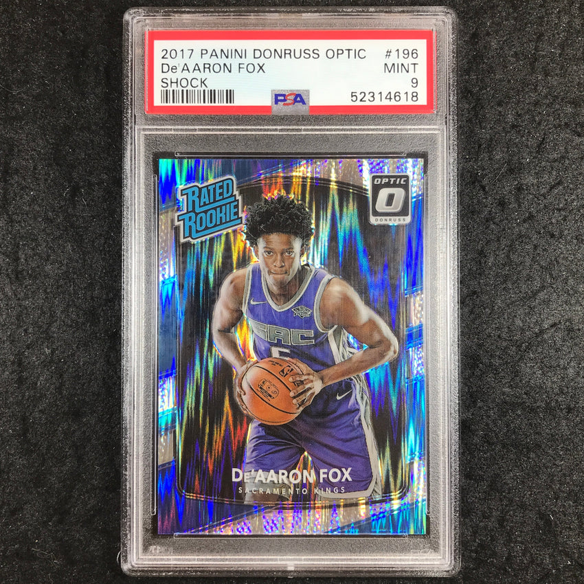 2017 Panini Donruss Optic DE'AARON FOX Rated Rookie Shock #196 PSA 9 (618)