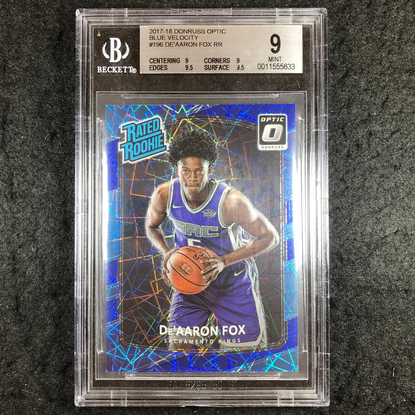 2017 Donruss Optic DE'AARON FOX Rated Rookie Blue Velocity #196 BGS 9 (633)