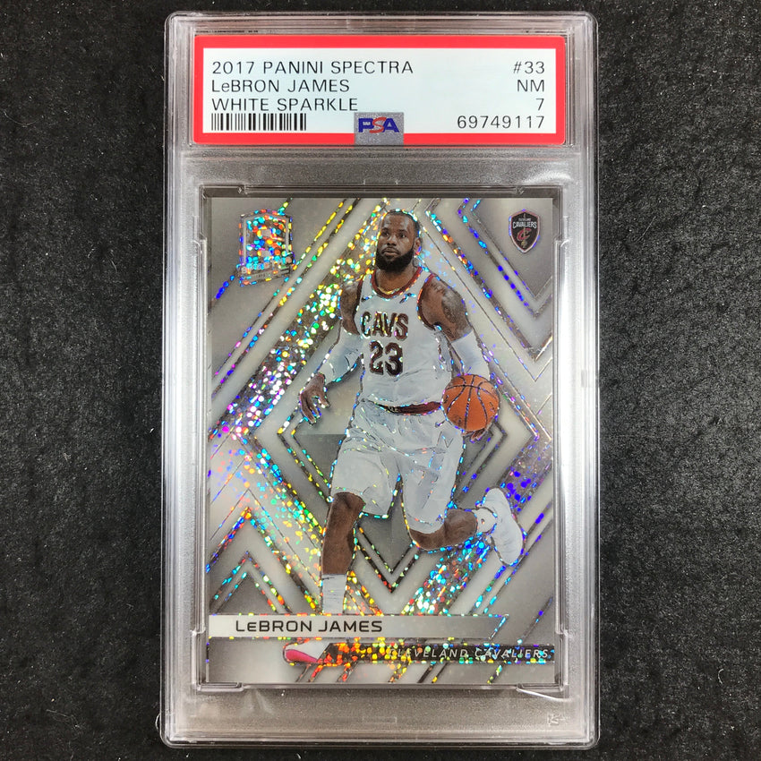 2017 Panini Spectra LEBRON JAMES White Sparkle #33 PSA 7 (117)
