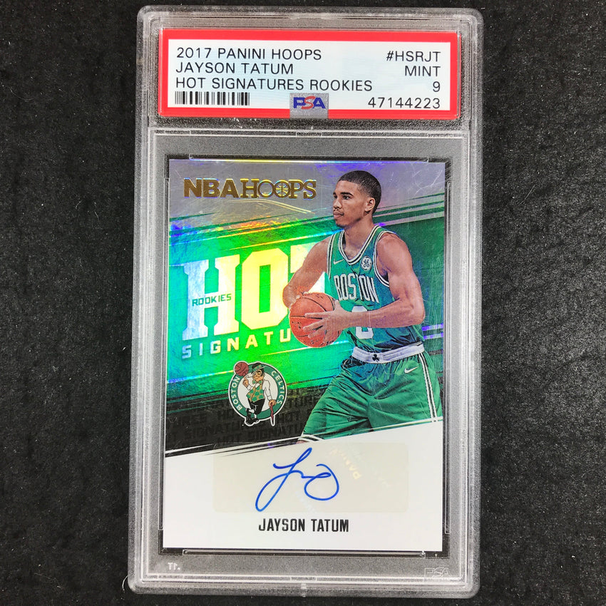 2017 Panini Hoops JAYSON TATUM Hot Signatures Rookie Auto #HSRJT PSA 9 (223)